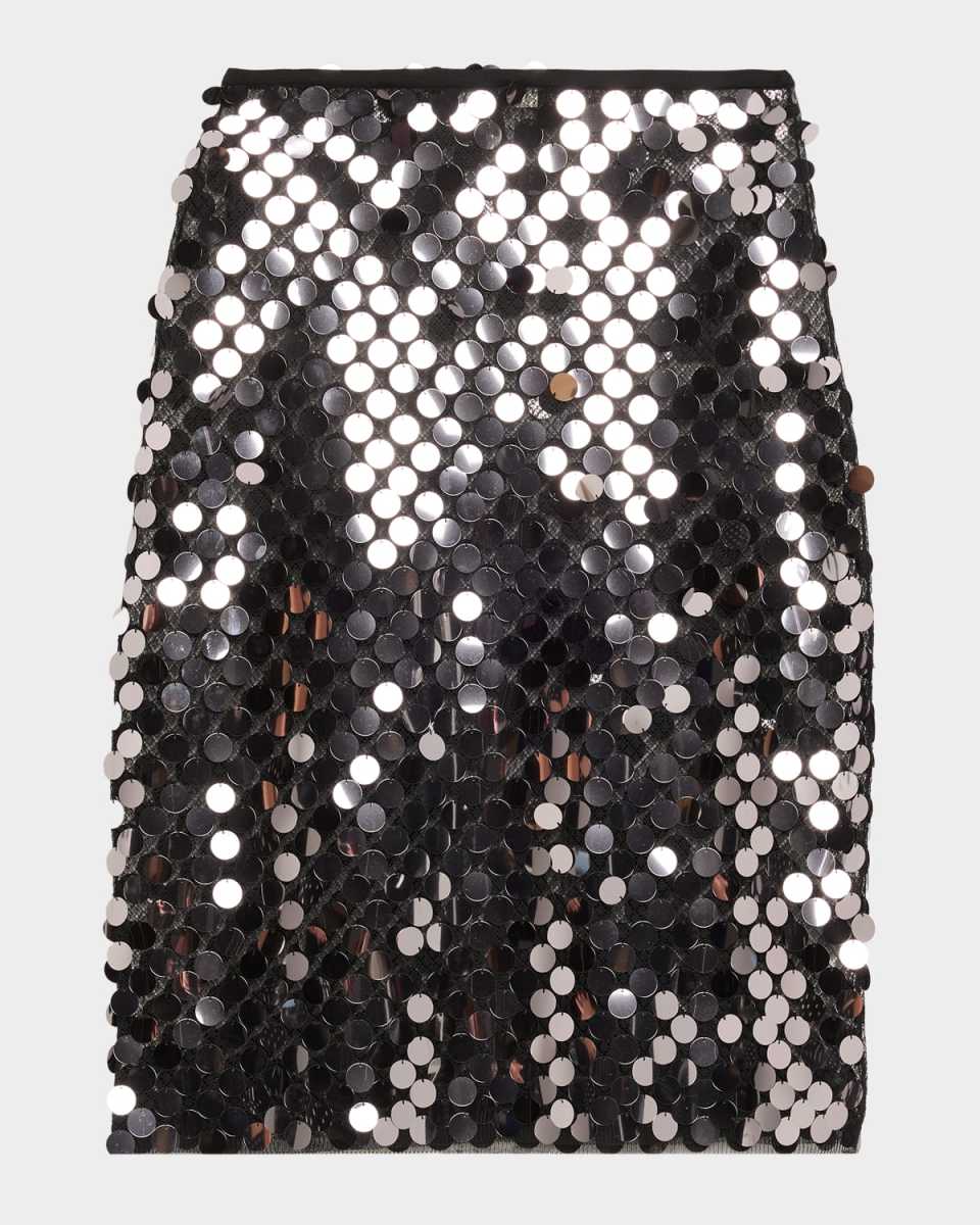 Yumi Sequined Mesh Skirt
